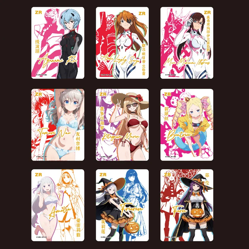 

9pcs/set Goddess Story ZR Series 08 Asuka Langley Soryu Ayanami Rei DIY self-made Color Flash Card Anime Game Collection Card