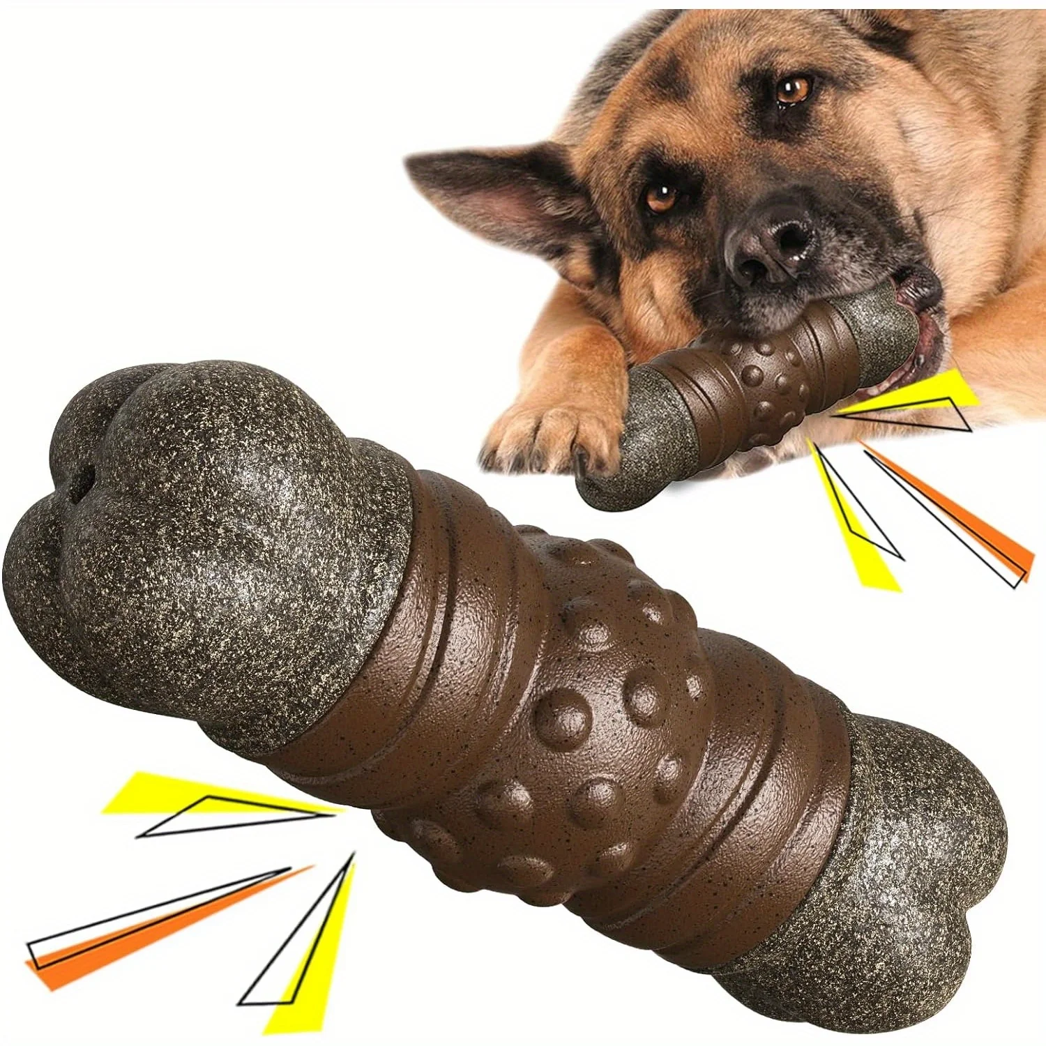 

Durable Squeaky Dog Chew Toy For Aggressive Chewers - Teeth Cleaning Bone Design, Safe & Interactive Play For Large To Medium Br