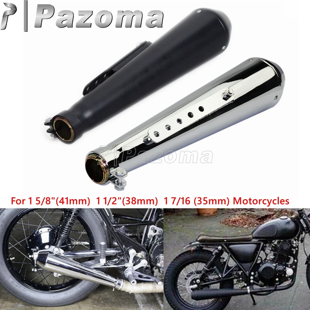 الصلب العالمي مقهى المتسابق كاتم الصوت 35 مللي متر 38 مللي متر 41 مللي متر دراجة نارية العادم الأنابيب الخمار ل المروحية بوبر سبورتستر XL1200 XL883