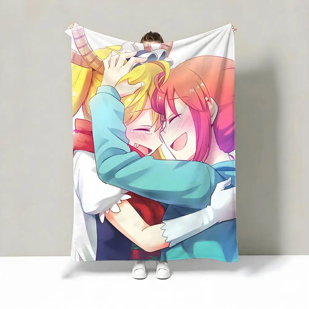 Miss Kobayashi Dragon Maid Throw Flannel Blanket Warm Cozy Throw For Bed Sofa Office Travel All Season