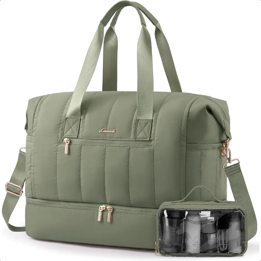 

Travel Duffle BagPuffer Weekender Bags For Women with Shoe Compartment 42L Carry On Duffel Bags For Airplanes Hospital Bag for