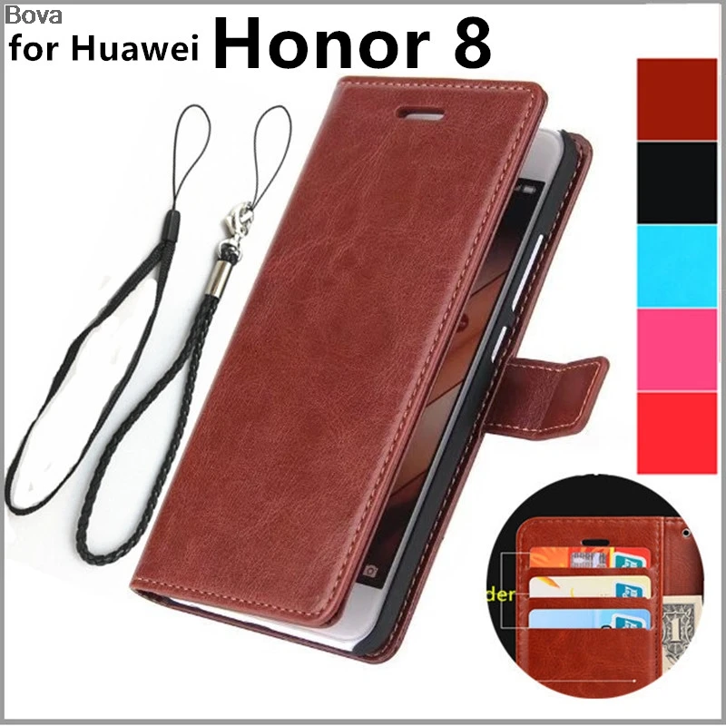 for Fundas Huawei Honor 8 5.2-inch card holder cover case for Huawei Honor 8 Pu leather phone case wallet flip cover