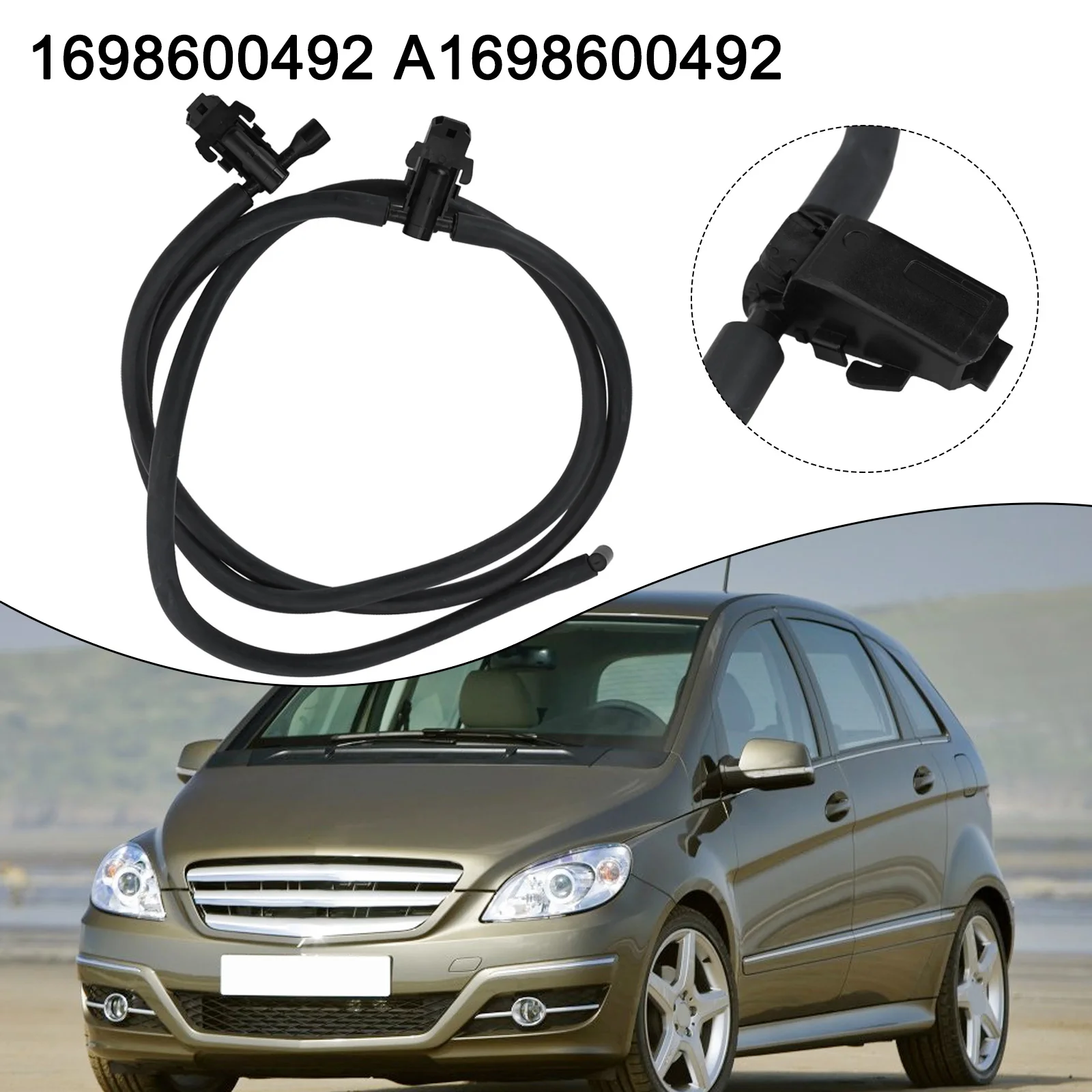 

Front Washer Jets and Hose for Mercedes A150 A160 A170 A180 A200 and B150 B160 B170 B180 B200 Models 2004 2012