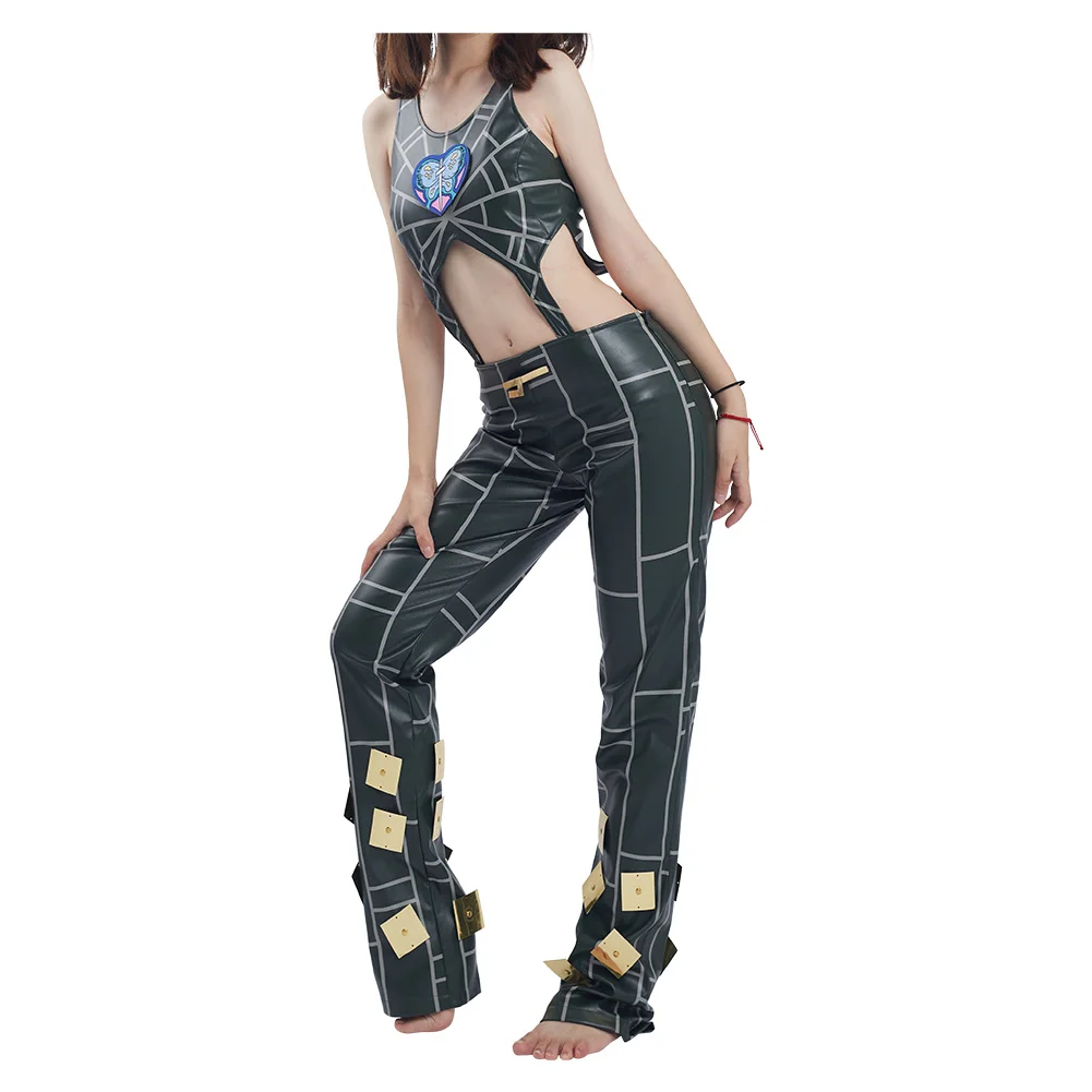 Travestimento Jolyne Cujoh Cosplay Top Pants parrucca Anime Bizarre Adventure Of JoJo Costume donna gioco di ruolo Fancy Dress Up Party Cloth