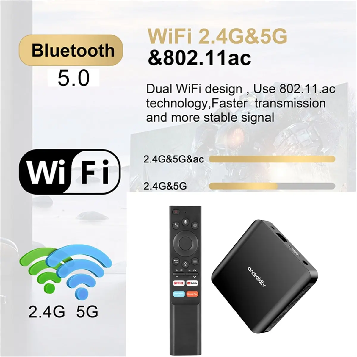 N93R TV98 ATV Plus Smart TV Box Android 14 Allwinner H313 2.4G /5G Dual WiFi BT 8K HD Media Player Set Top Box EU Plug 2G+16G
