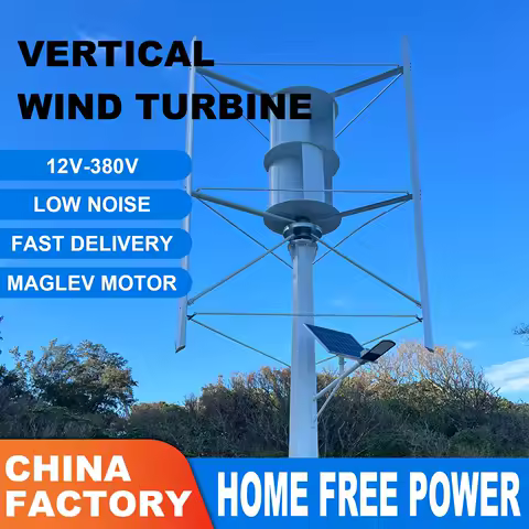 Vertical Wind Turbine Generator Low Start Wind Speed 120V 240V 30KW 50KW Windmill Off Grid System Free Power With Hybrid Charger