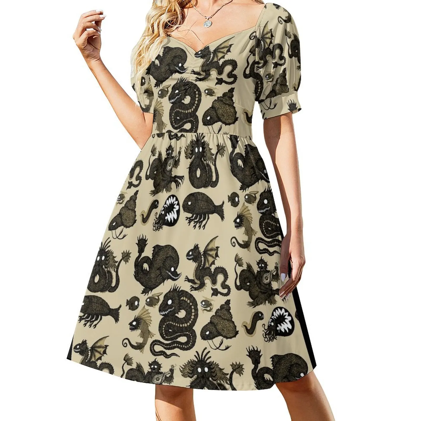 

Assorted Sea Monsters 2 Short-Sleeved Dress dress korean style evening dresses women