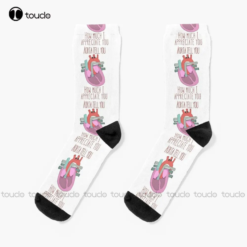 Aorta Tell You How Much I Appreciate You Socks Funny Socks For Men 360° Digital Print Custom Gift Streetwear Funny Sock Art