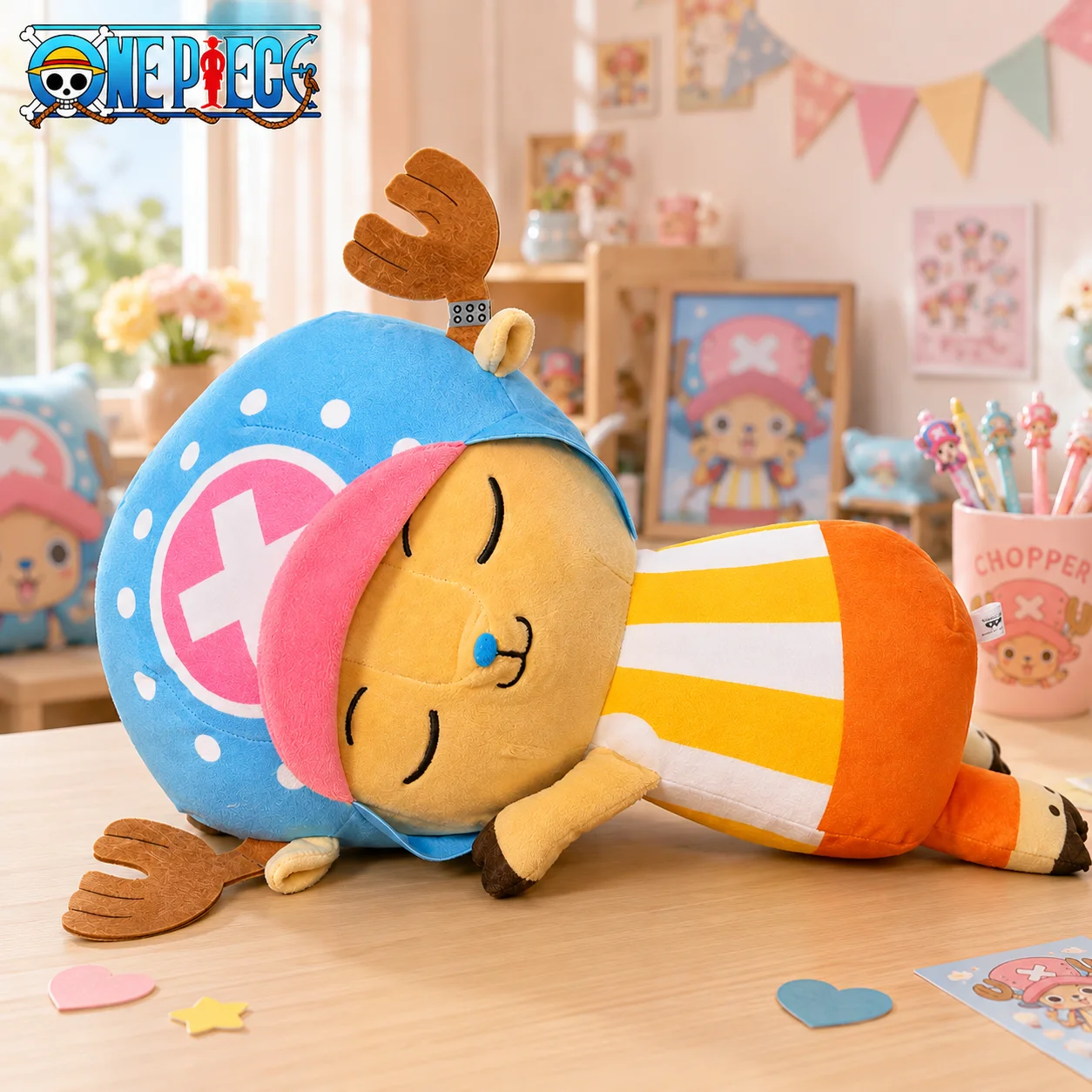 One Piece Tony Tony Chopper Plush 35cm Sleeping Chopper Cute Anime Stuffed Figure Soft Collectible Room Decor Gift