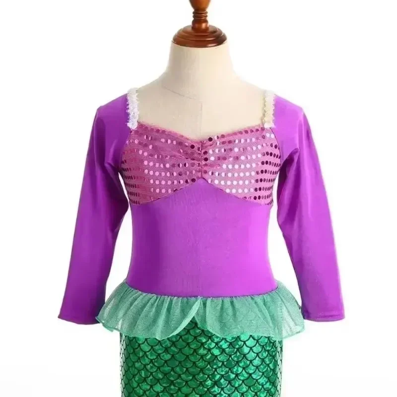 Fantasia Sirenetta Ariel Costumi da principessa Abito per bambini per ragazze Cosplay Bambini Carnevale Festa di compleanno Abiti Abito a sirena