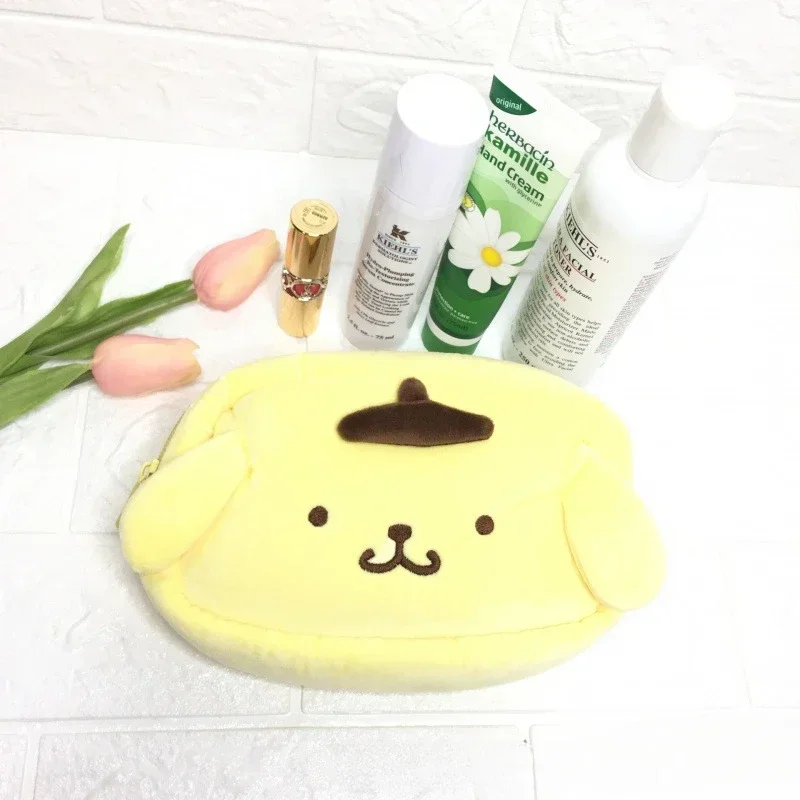 Sanrio Cinnamoroll Borsa per cosmetici Pom Pom Purin Astuccio per studenti XO Nero Cosmetico Piccoli oggetti Portafoglio portaoggetti Simpatico cuore femminile