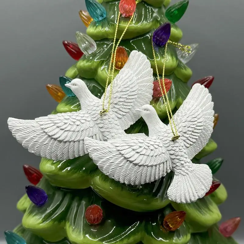 2/1pcs Friendship Doves Resin Christmas Ornament Doves Christmas Tree Ornament Best Gift