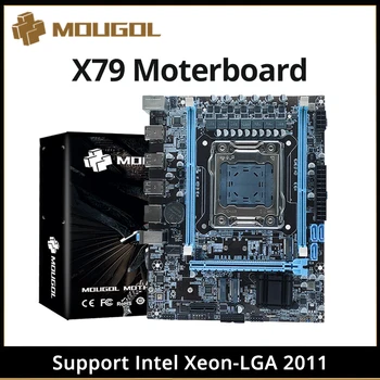 MOUGOL X79 마더보드, 듀얼 채널 DDR3 ECC RAM, 인텔 제온 E5 V1 및 v2 CPU 지원, USB3.0 LGA2011 마더보드, M.2 NVME SATA 2.0