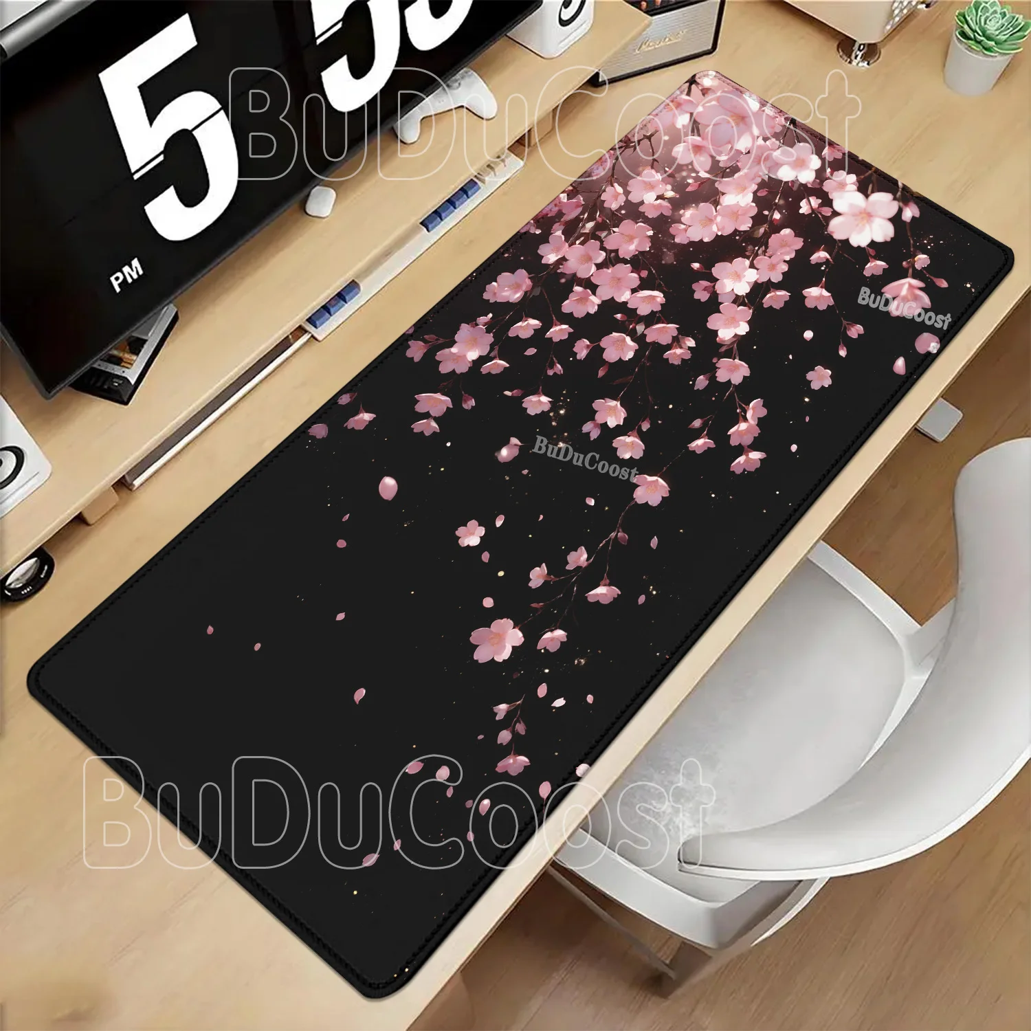 Japanese Cherry Blossom Sakura Flower Gaming Mouse Pad Non-Slip Rubber Anime Mousepad overlock Keyboard HD printing XXL Desk Mat