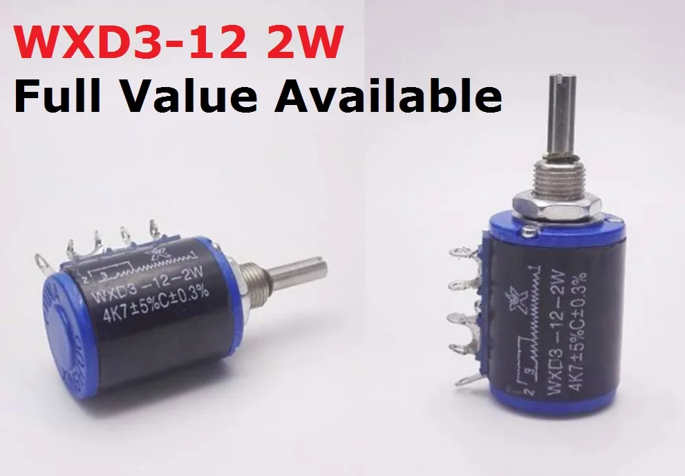 2PCS 2W WXD3-12 100R 220R 47K 3.3K 33K 22K 470R 10K 4.7K 2.2K 1K Precision Multi Turn Potentiometer 100Ohm 220 Ohm Kohm