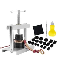 Kit de prensa de reloj, herramientas de reparación de relojes con 18 placas de presión, perforador de oreja, tela antipolvo, cubierta de cuchillo doblado, herramienta de batería, 22 Uds.