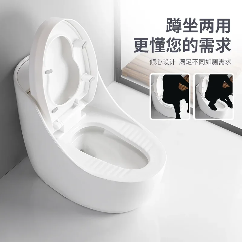 Squatting and sitting dual-purpose toilet integrated, capable of squatting and sitting. Household ceramic splash-proof large pip