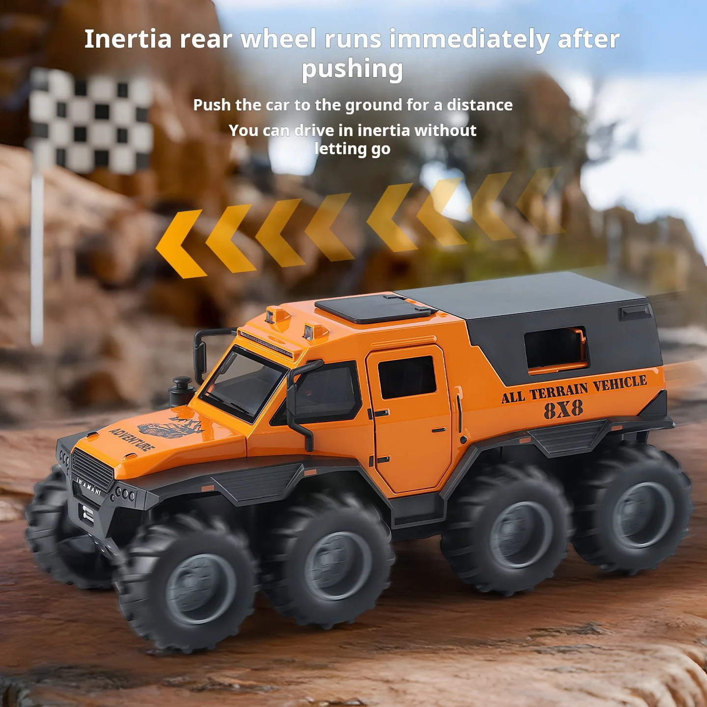 Véhicule blindé tout-terrain Conqueror 8X8 à l'échelle 1:32, modèle de voiture militaire en alliage, collection, ornement, cadeaux d'anniversaire