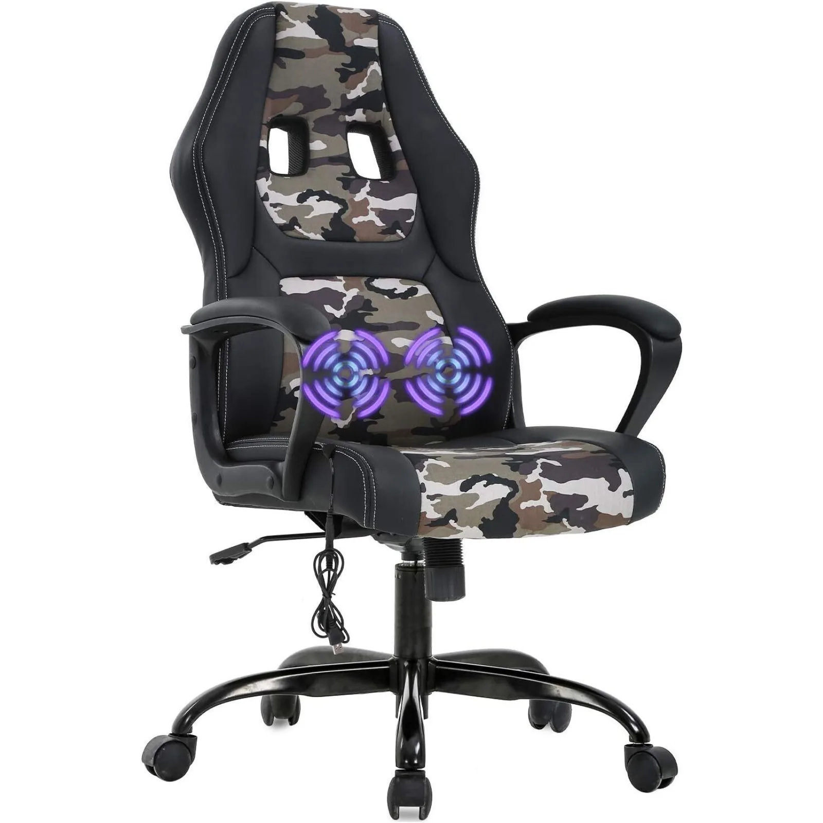 

PC Gaming Chair Massage Office Chair Ergonomic Desk Chair Adjustable PU Leather United States