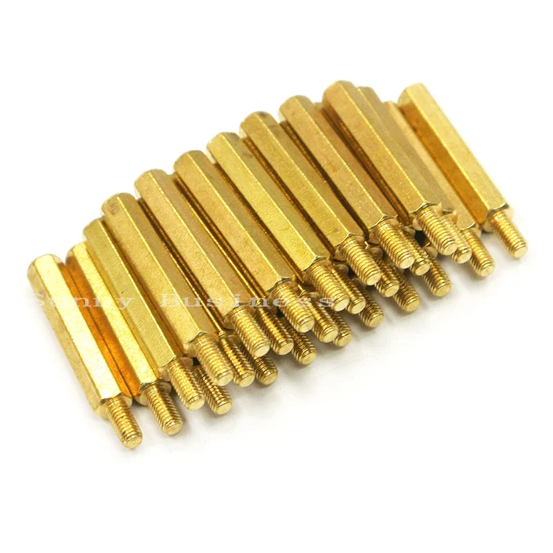 50Pcs M3*5/6/8/10/12/14/16/18/20/25+6mm Hex Nut Spacing Screw Brass Threaded Pillar PCB Computer PC Motherboard Standoff Spacer