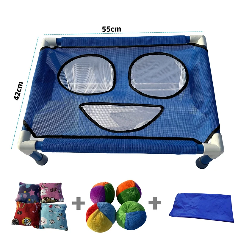 Kindergarten smiling face shooting bracket throwing toys indoor and outdoor sports toys sensory training equipment hand eye