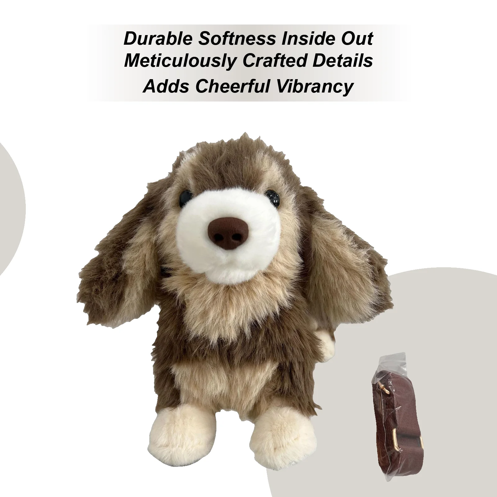 Plush Bag Dog Shape Wallet Plush Shoulder Bag Toy Realistic for Kids Boys Girls School Travel Women Coin Halloween Plush toy bag