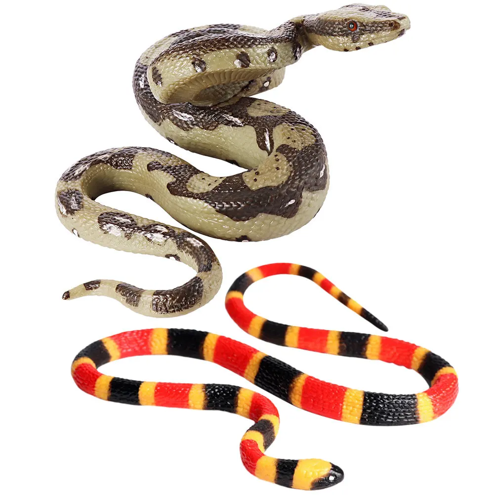 

2Pcs Large Snake Simulation Prank Halloween Creepy Scary Props Realistic Plastic Fake Snake Fake Snakes