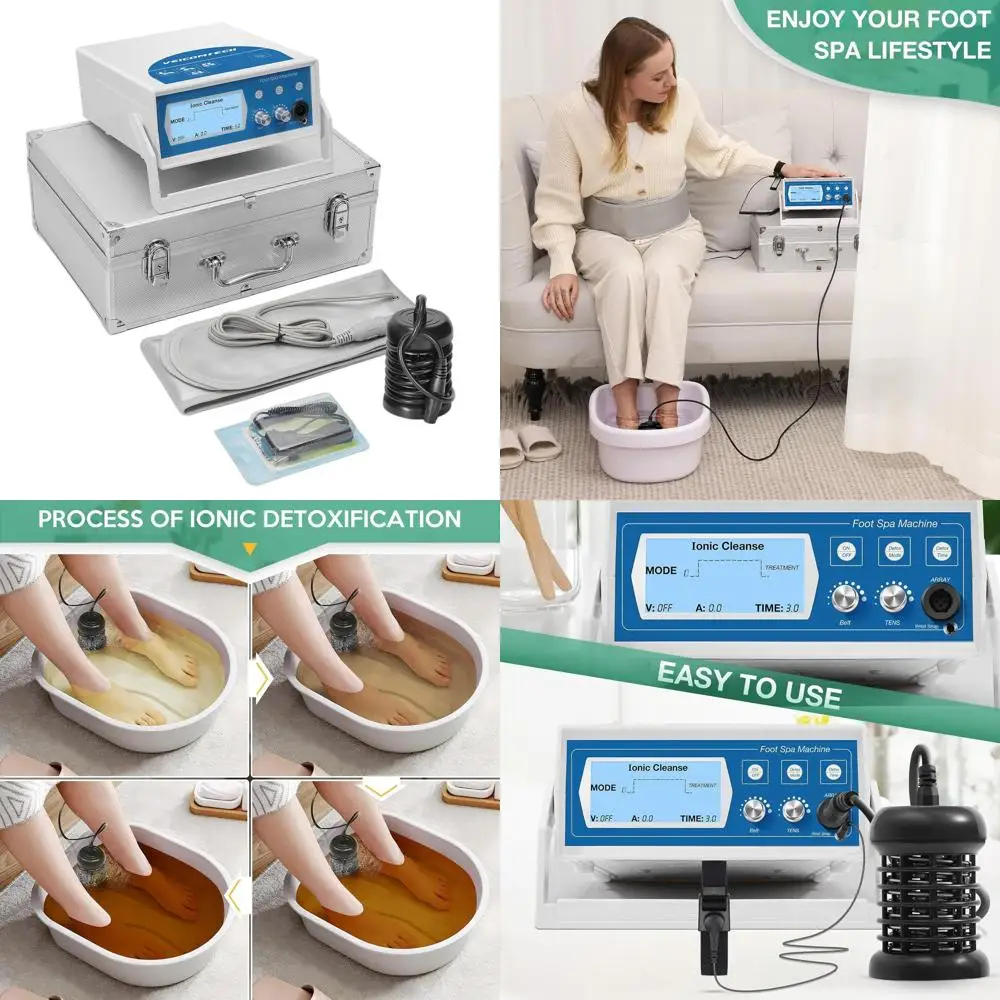 

3-in-1 Detox Foot Spa System with Wrist Strap, Infrared Waist Belt, and 2 Pads - Blue