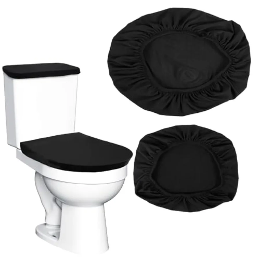 

Tyqour Toilet Seat Cover Toilet Lid Cover and Toilet Tank Cover Set, Universal Toilet Cover Set with Elastic Bottom for Bathroo