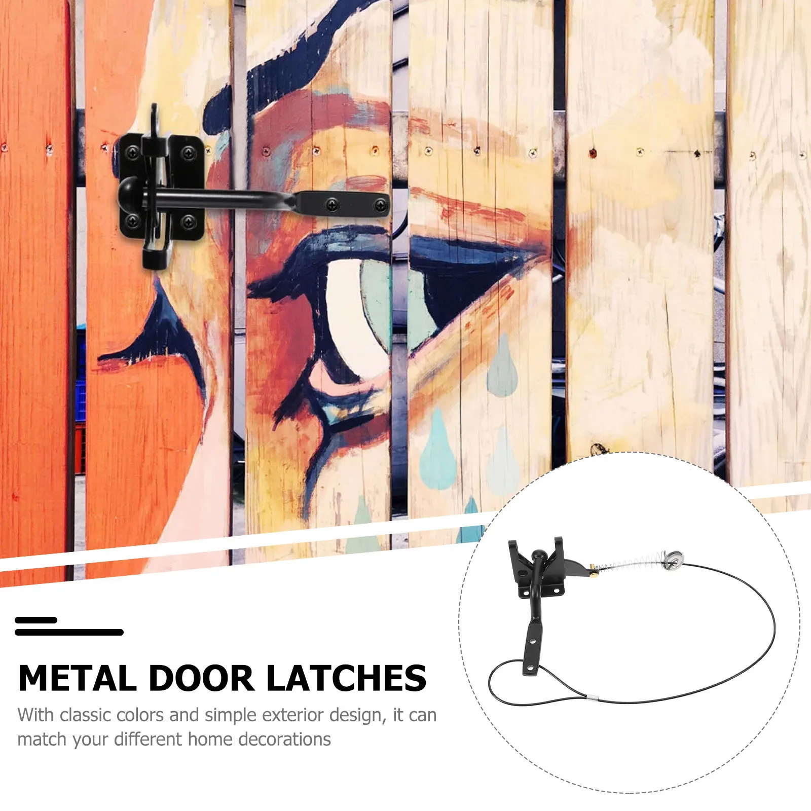 

Gate Hinge Durable Classic Design Garden Gate Lock Fence Latch for Wooden Gates Heavy Duty Hardware Hidden Door Latch