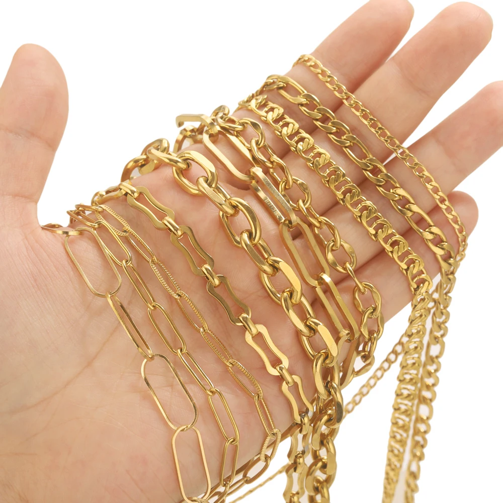 1 Meter Edelstahl Oval Link Kabel Ketten DIY Schmuck Machen Halskette Erkenntnisse Handwerk Armband Fußkettchen Körper Kette Großhandel – Detail 8