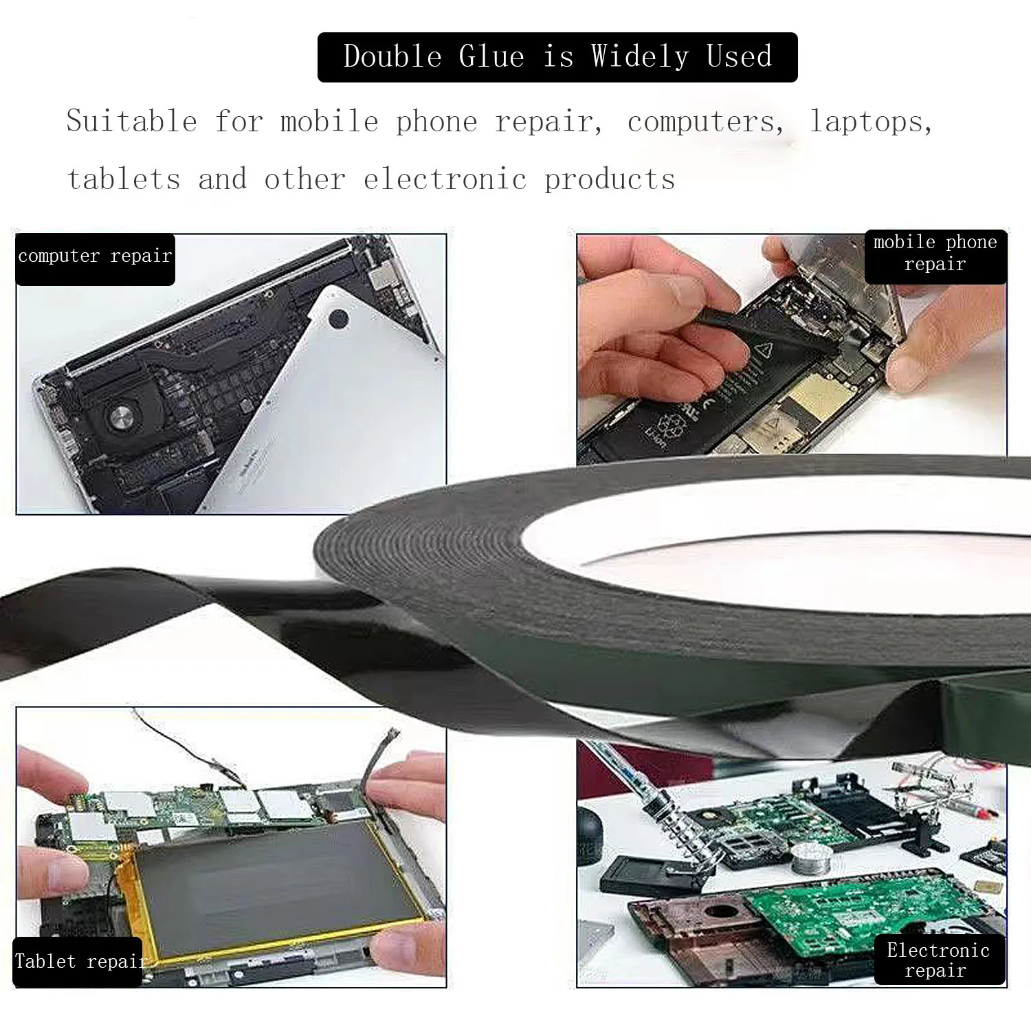 L10m W3mm Double Sided Phone Repair Adhesive Tape, Heat Resistant, LCD Screen Repair Sticker for Cell Phone Touch Screen Repair image 6