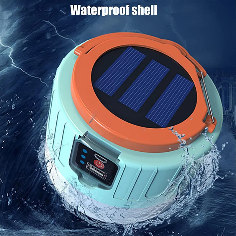 Solar LED Camping Light 800 Watts Rechargeable Solar Charging Super Bright Waterproof Led Camping Lamp Lighting With Power Bank