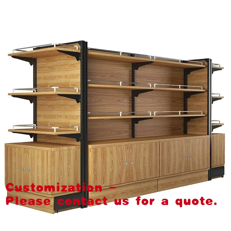 Customize.Custom Supermarket Wooden Retail Store Gondola Shelving Display Stand
