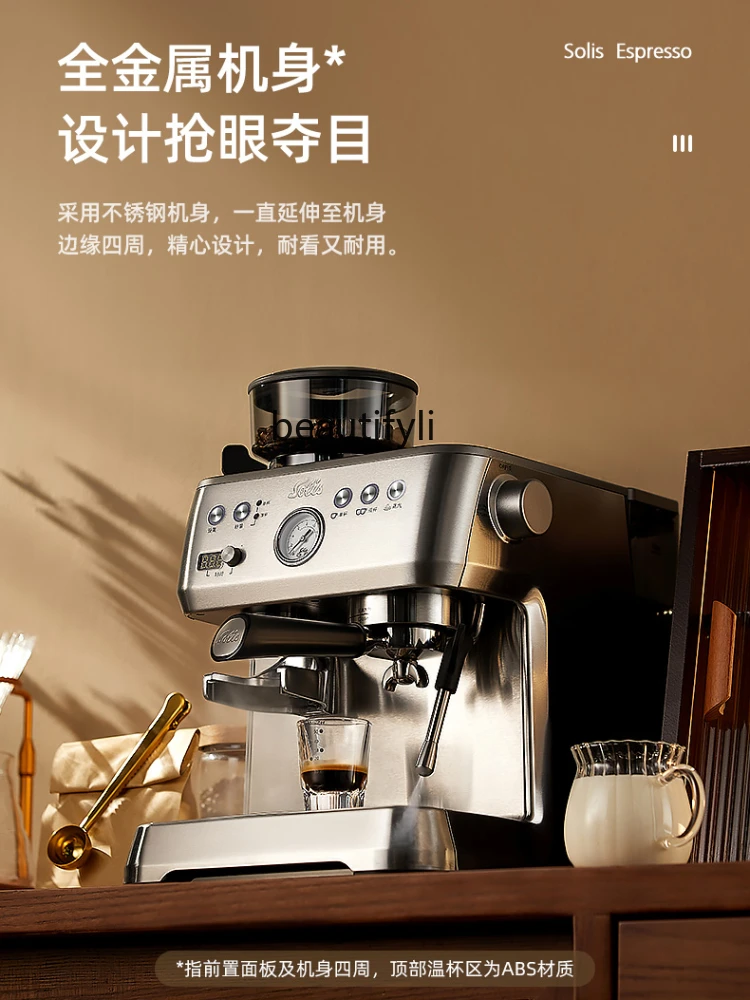 Coffee Machine Italian Semi-automatic Household Small Foam Grinding Integrated