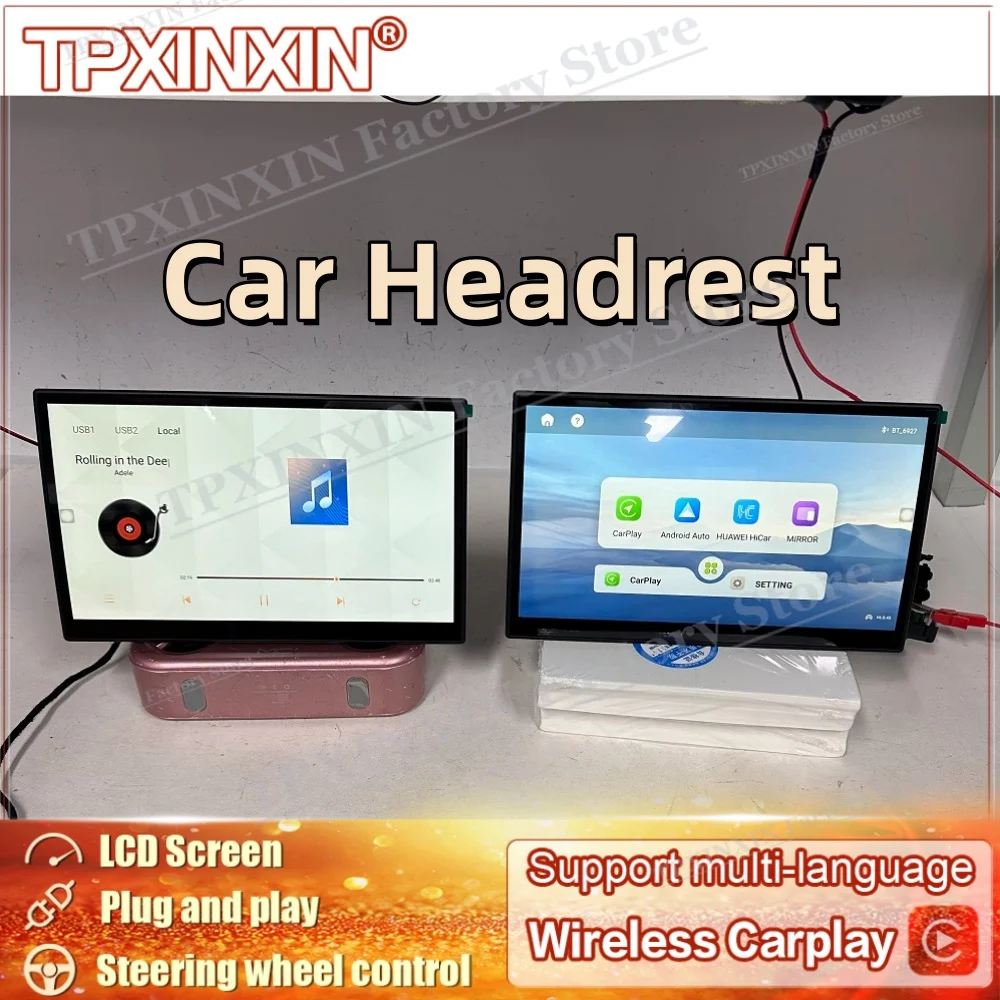 14 Inch Smart HD Screen For Land Rover HDMI Android 13 Car Headrest Multimedia Rear-Seat Infotainment Entertainment Screen