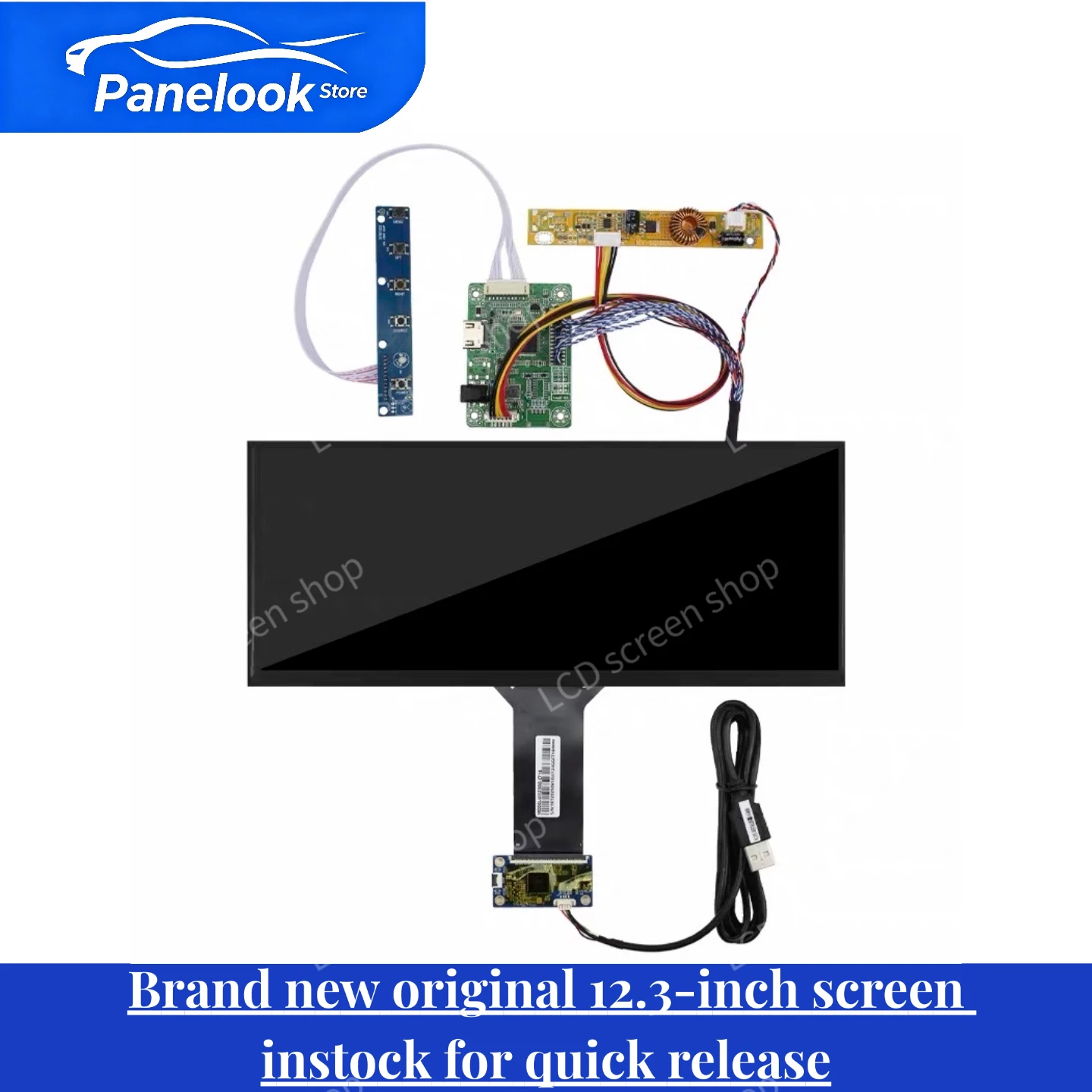 Brand-New, Genuine 12.3-Inch High-Brightness LCD Screen, Wide-Temperature Automotive-Grade Display AV123Z7M-N12