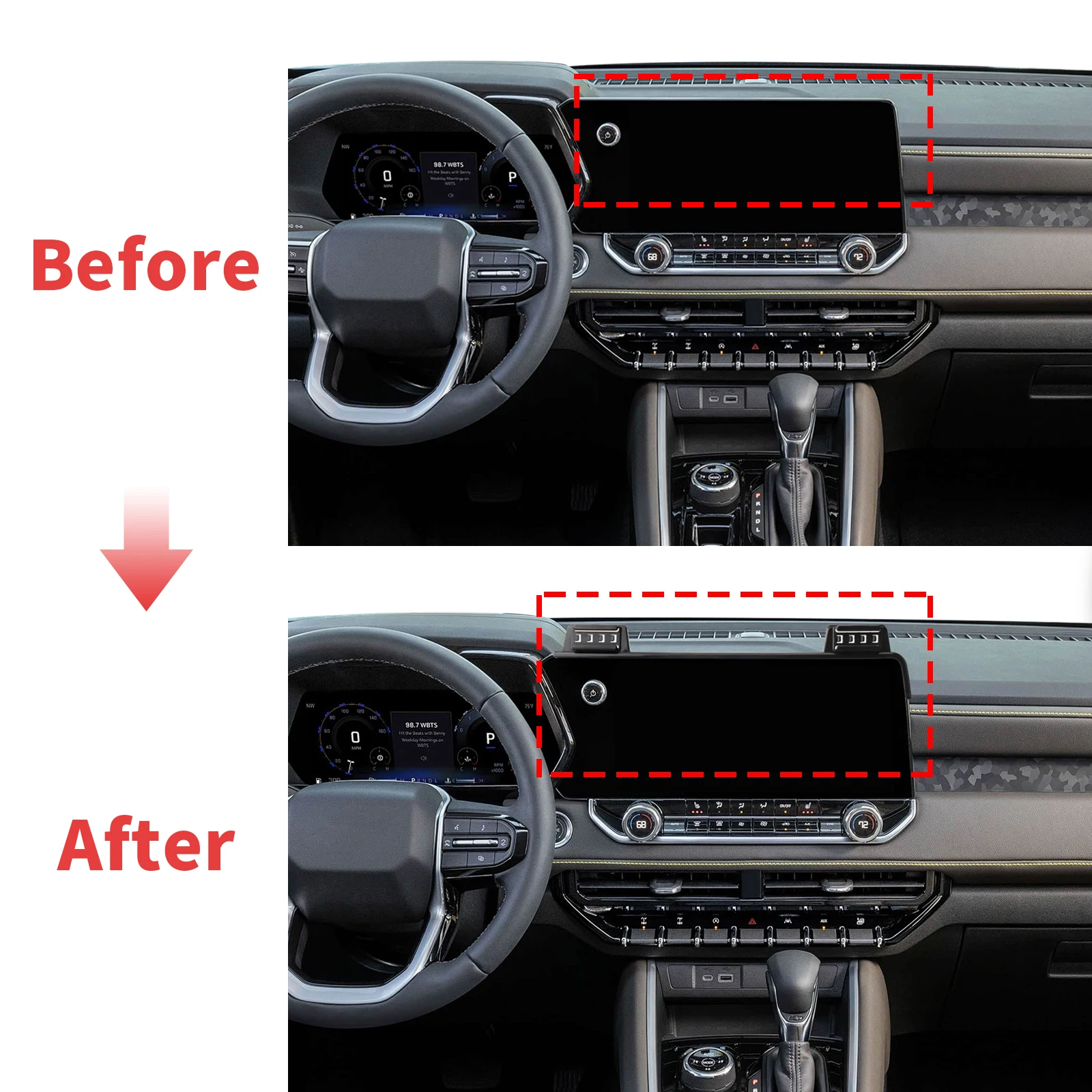 Suporte de Telefone Estável Clip-On para Chevrolet Colorado 2023 2024 2025 2026 LHD ​ ​   Base de Montagem para Tela Sem Vibração ​   Acessórios para 