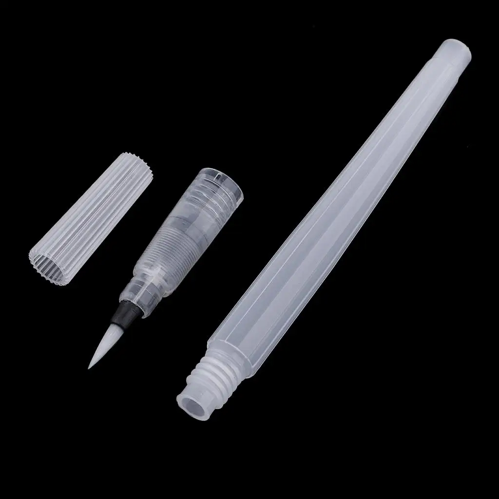 Artist Water Coloring Brush Pens Six Piece Set Dishwasher Friendly Plastic Drawing Brushes for Miniatures Painting