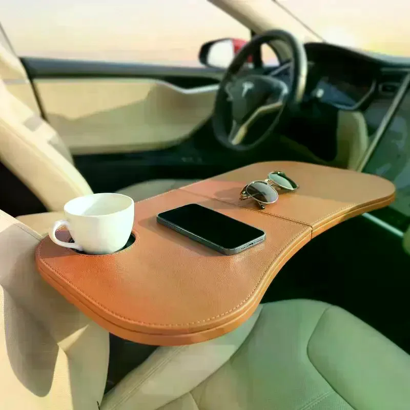 Car Tray Table Folding Auto Driver Pessenger Seat Laptop Desk Drinks For Interior Accessories Foldable Tray Food Cup Holder 1PC