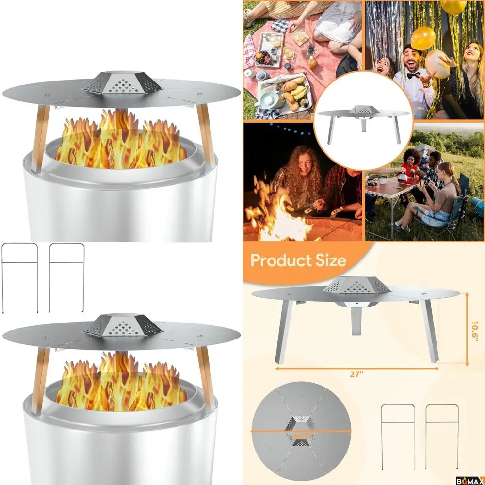 

Портативный рассеиватель тепла 27 для плиты, теплозащитный экран из нержавеющей стали с ручками для переноски