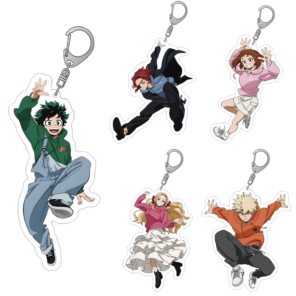 My Hero Academia Ochaco Uraraka Shoto Todoroki Ochaco Uraraka Izuku Midoriya Chibi anime mochila encanto llavero acrílico regalo