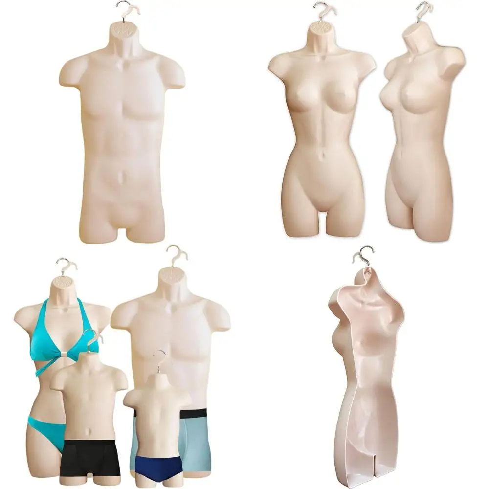 

Universal Hanging Mannequin Set - Unisex Child & Toddler, Hollow Back, Plastic Body Forms for T-Shirt Displays, Countertop, Craf