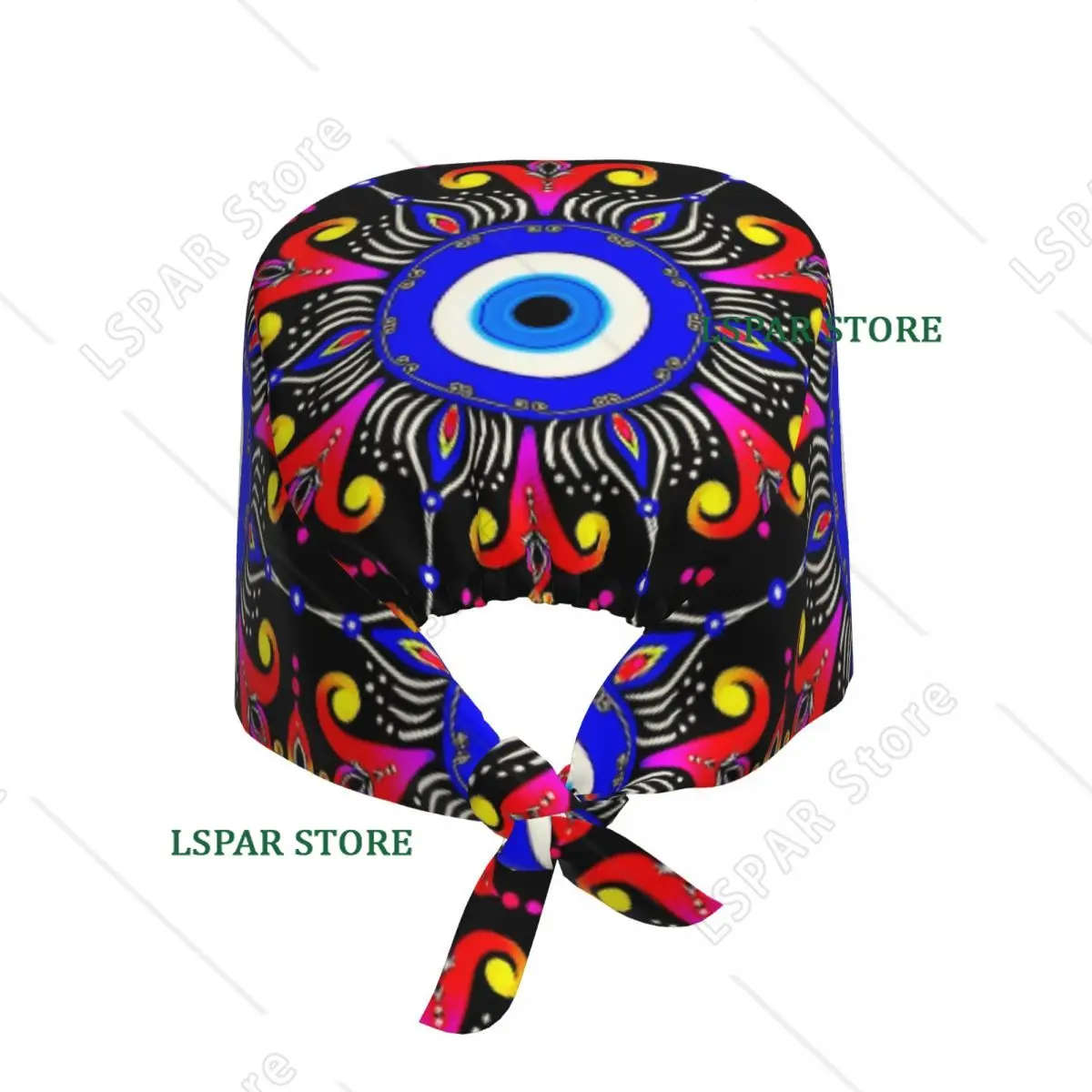 Custom Nazar Boncuk Evil Eye Scrubs Cap Surgical Hats Women Men Turkish Talisman Operating Room Cap Operator Hats Lab Works Hat