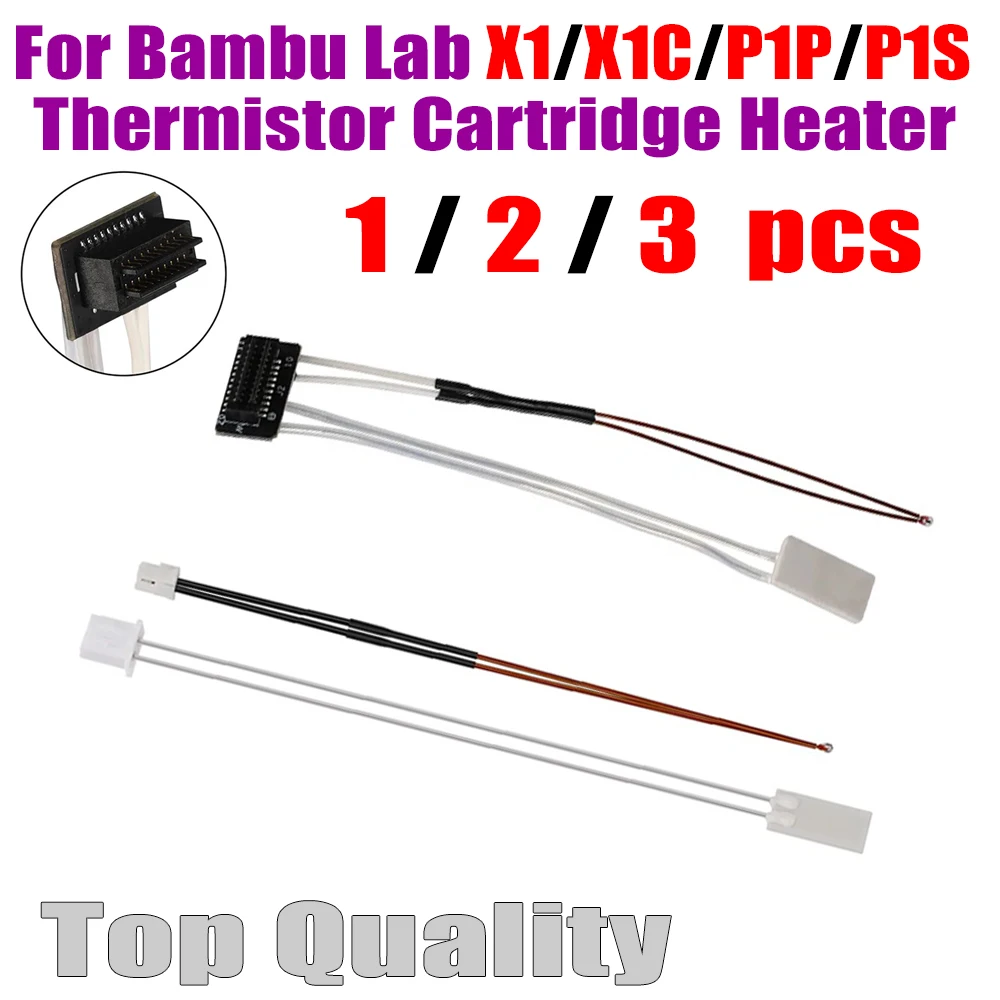 

Thermistor For Bambu Lab p1p p1s / x1 x1c Heating Tube Ceramic Cartridge For Bambulab Hotend Heater Thermistor 3D Printer