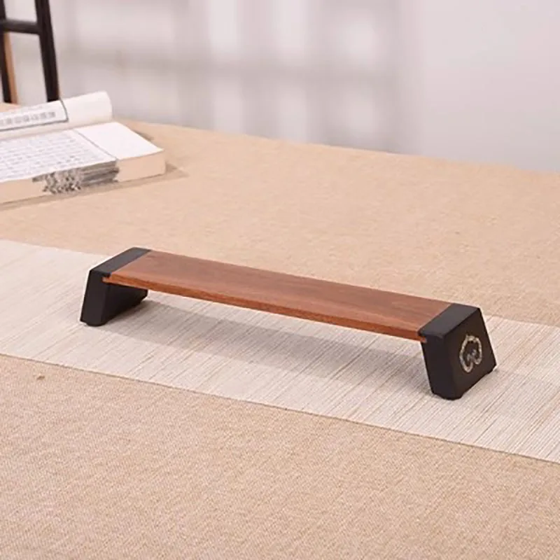 Purple Light Sandalwood Display Rack Bamboo Knot Book Roll Jade Ware Miniature Ruyi Bonsai Decoration Base Wooden Pallet