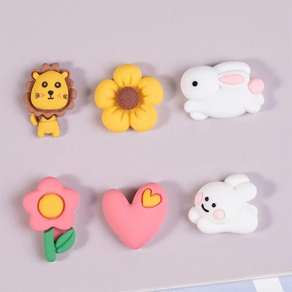 High Quality Rabbit Flower Pattern Decor Shoe Charms Cute Resin Phone Case Decoration DIY Portable Hair Ornament Kids Gifts