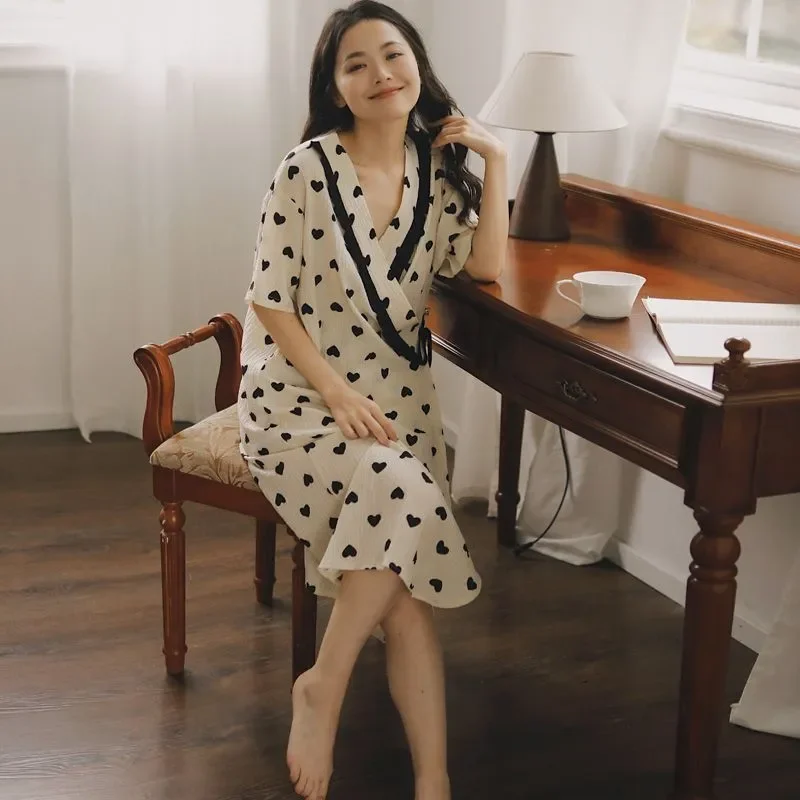 

Robes for Woman Robe Women's Pajamas Bathrobe Female Morning Loose Home Wear Sleep Wedding Dress Home Clothing Bath Robes