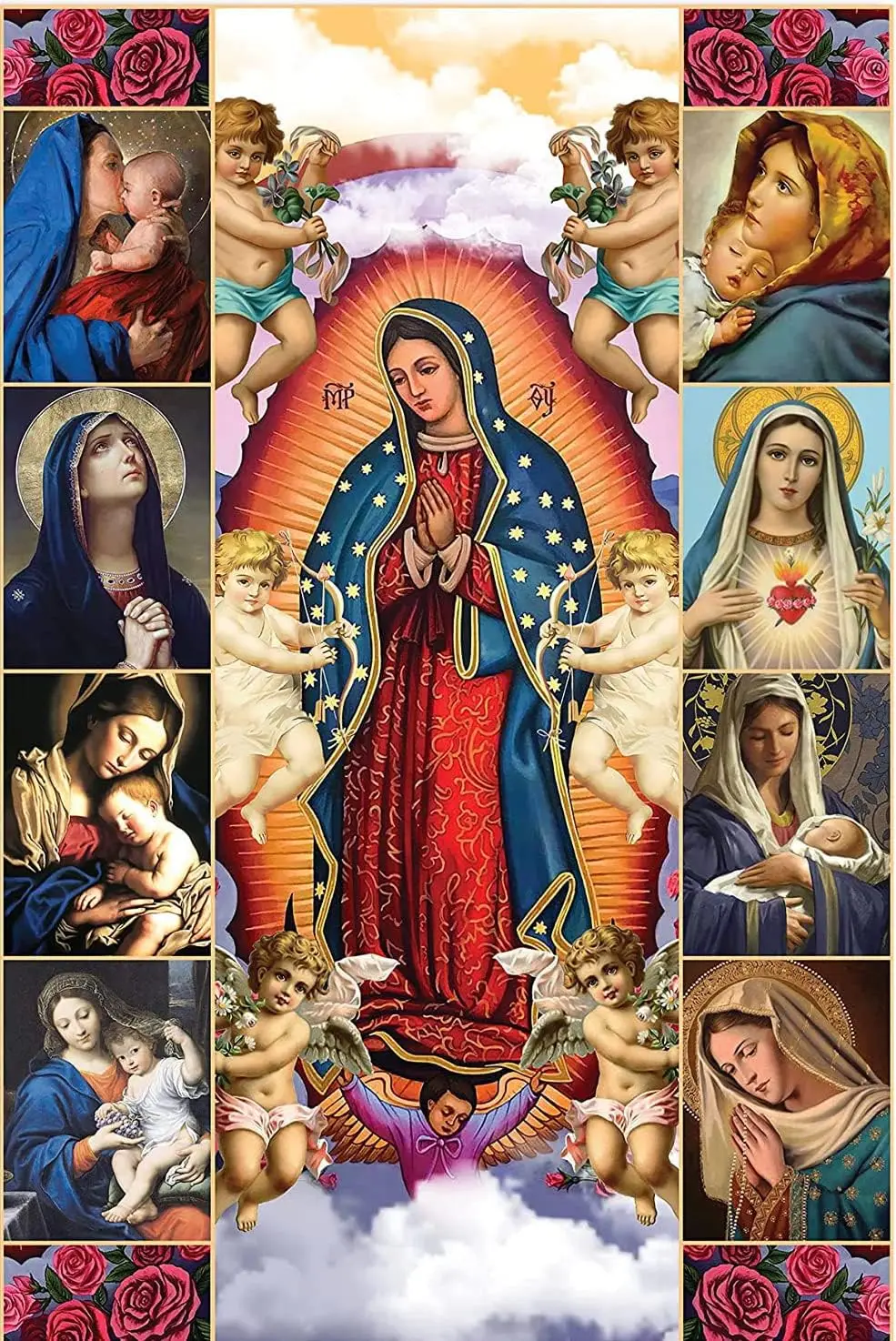 Nichpedr Vintage Aluminum Sign Metal Poster Plaque Our Lady Of Guadalupe Virgen De Catholics Religious Metal Sign Retro Wal sign
