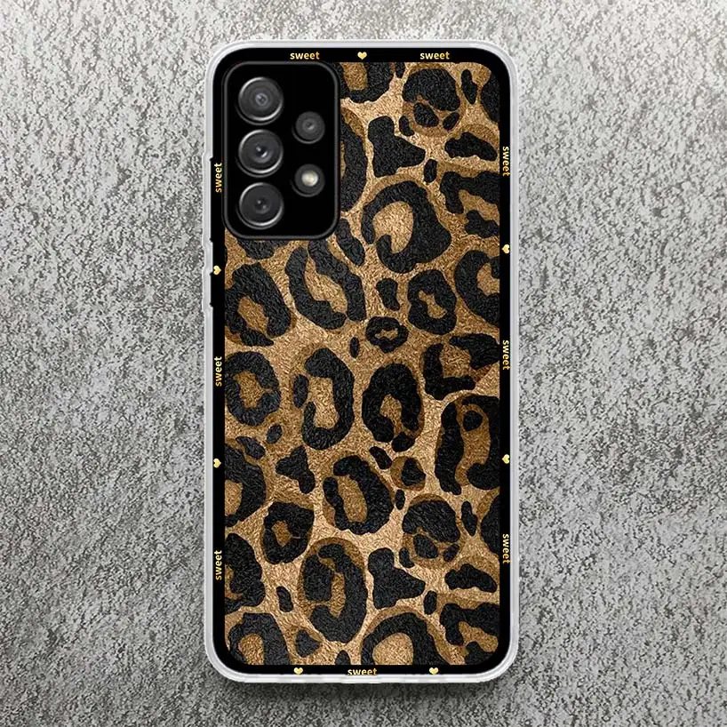 Animal Leopard Print Phone Case for Samsung Galaxy A14 A54 A15 A55 A13 A53 A12 A52 A25 A35 A24 A34 A23 A33 A22 A32 A04S A03S A02